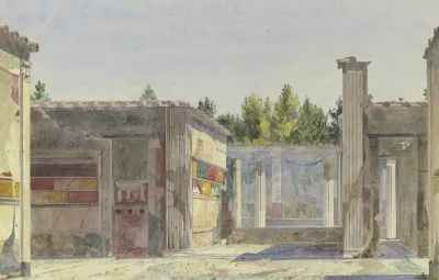 Die Casa Di Sallustio Und Umliegende Ruinen In Pompeji