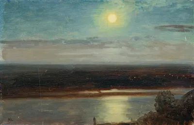 Die Donau Mit Dem Marchfeld Bei Nacht