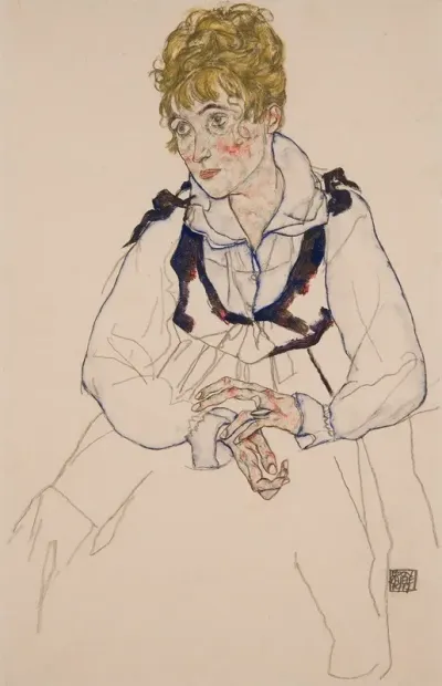 Die Frau Des Kunstlers Sitzend Edith Schiele