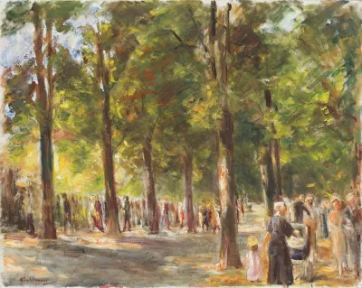 Die Grose Seestrase In Wannsee Mit Spaziergangern