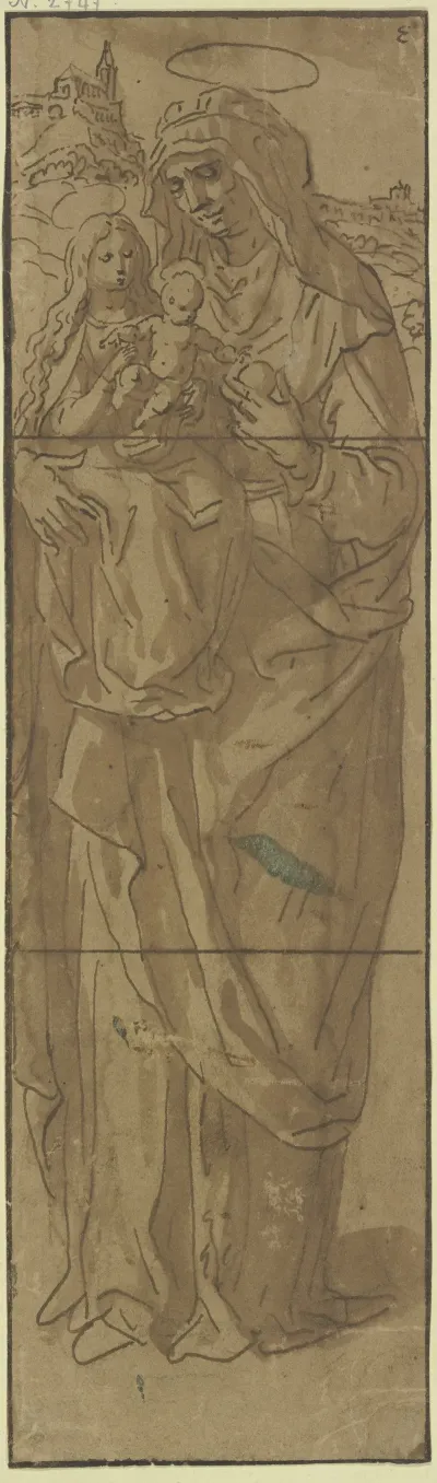 Die Heilige Anna Mit Der Das Christuskind Tragenden Maria Auf Dem Arm