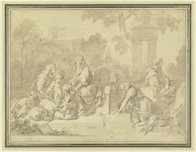 Die Heilige Familie Mit Elisabeth Und Dem Johannesknaben Mit Der Wascherin
