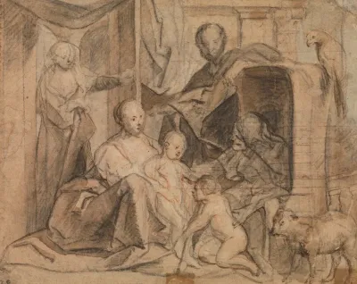 Die Heilige Familie Mit Elisabeth Und Dem Johannesknaben