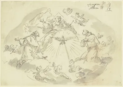 Die Heiligen Franziskus Und Antonius Vor Gottvater