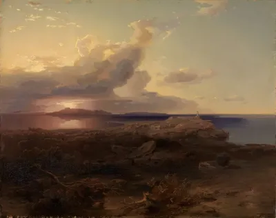 Die Insel Agina Mit Den Ruinen Des Hekatetempels