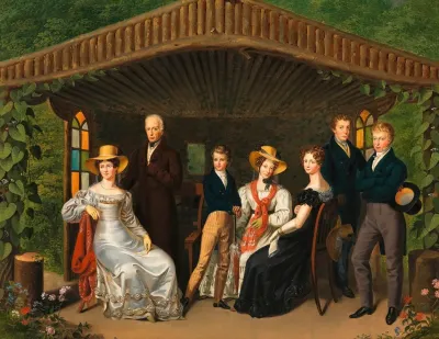 Die Kaiserliche Familie Um Den Herzog Von Reichstadt In Einer Gartenlaube