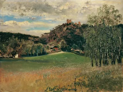Die Meiereiwiese In Der Vorderbruhl Mit Der Ruine Modling