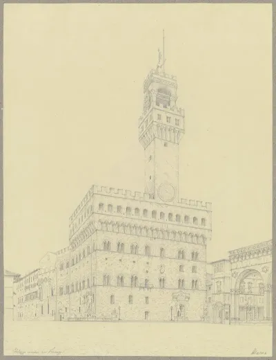 Die Piazza Della Signoria Mit Dem Palazzo Vecchio In Florenz