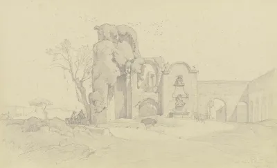 Die Porta Furba Und Die Acqua Felice Mit Dem Brunnen Clemens Xii An Der Via Tuscolana Bei Rom