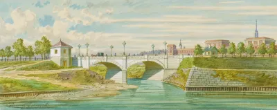 Die Radetzkybrucke Uber Den Wienfluss Mit Seiner Ausmundung In Die Donau