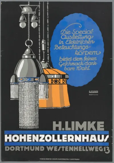 Die Special Ausstellung In Elektrischen Beleuchtungskorpern H Limke Hohenzollernhaus Dortmund