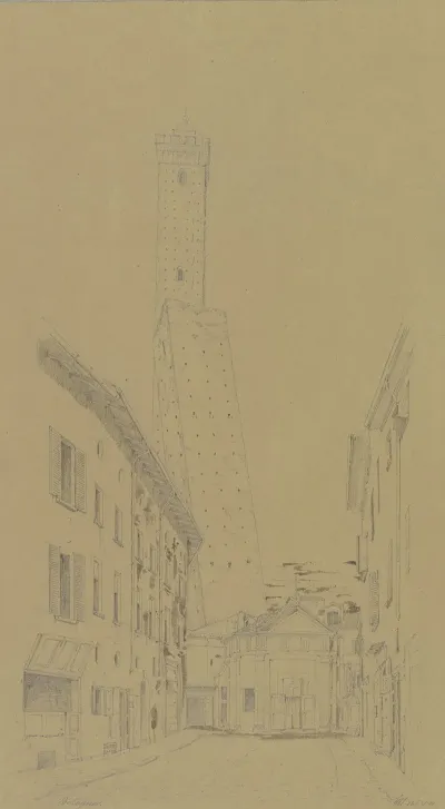 Die Torre Garisenda Und Asinelli In Bologna