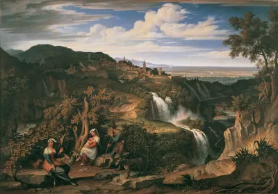 Die Wasserfalle Von Tivoli Bei Rom