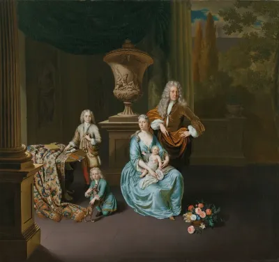 Diederik Baron Van Leyden Van Vlaardingen 1695 1764 Burgomaster Of Leiden With His Wife Sophia Dina De Rovere And Their Sons Pieter Jan En Adriaan Pompejus