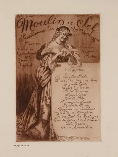 Diner Du Moulin A Sel Le 5 Decembre 1907 Sous La Presidence De Mme De Sevigne