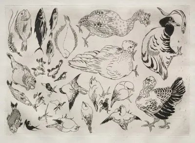 Dinner Service Rousseau Service Ducks Fish Etc No 12