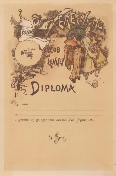 Diploma Of The Jacob Van Lennep Association In Breda