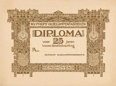 Diploma Voor Vijfentwintig Jaar Dienst Bij Philips
