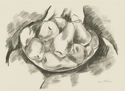 Dish Of Apples And Pears