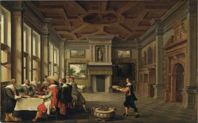 Distinguished Dinner Company In An Interior