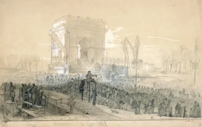 Distribution De Drapeaux A Larc De Triomphe Le 21 Avril 1848