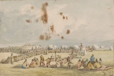 Distribution Of Goods To The Assiniboins