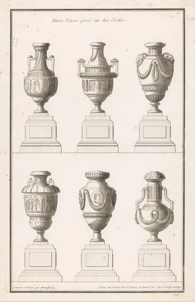 Divers Vases Pose Sur Des Socles