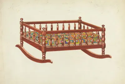 Dolls Cradle And Quilt