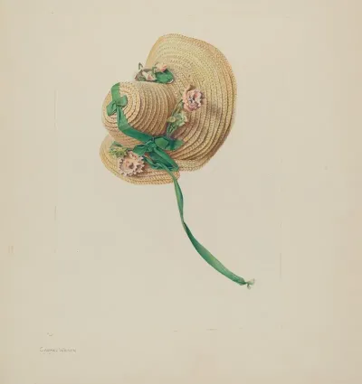 Dolls Straw Bonnet