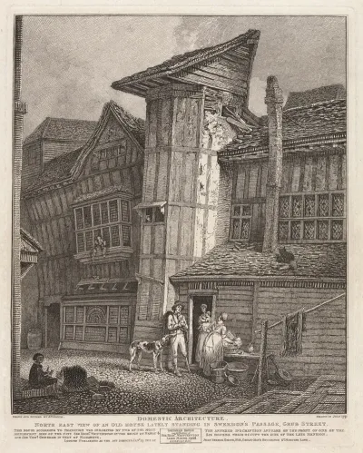 Domestic Architecture N E View Of An Old House Lately Standing In Sweedons Passage Grub Street