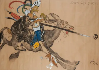Don Quixote Caricature Of Leon Wyczolkowski And Feliks Jasienski
