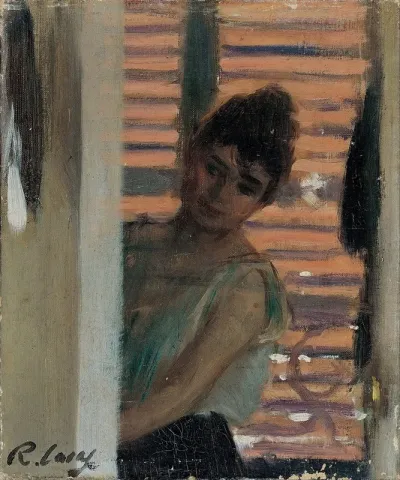 Dona Rera Persiana Woman Against A Blind