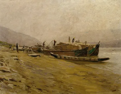 Donauschleppschiffe Bei Spitz