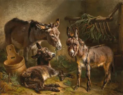 Donkies In A Stable