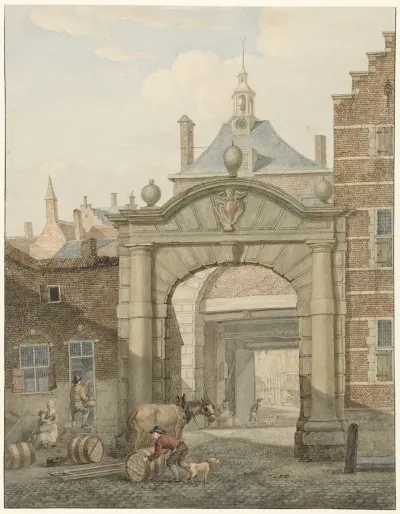 Doorkijkje Door Een Poort Te Dordrecht