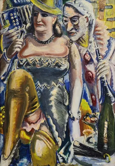 Doppelbildnis Faschingbild Kunstler Und Frau