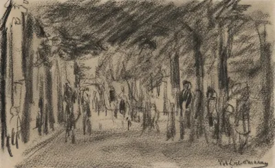 Dorfstrase Mit Passanten