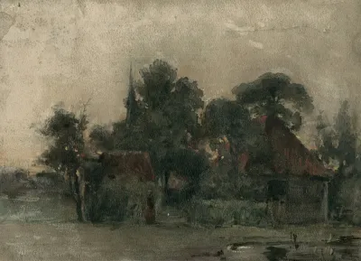 Dorpsgezicht Bij Avond