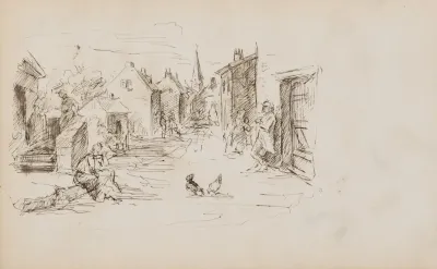 Dorpsstraat Met Figuren