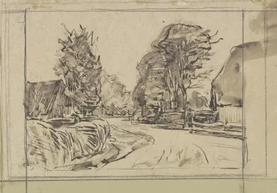 Dorpsweg Met Bomen