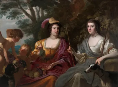 Double Portrait Of Amalia Van Solms And Charlotte De La Tremoille