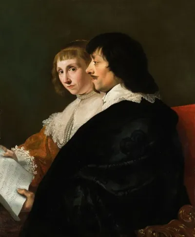 Double Portrait Of Constantijn Huygens 1596 1687 And Suzanna Van Baerle 1599 1637