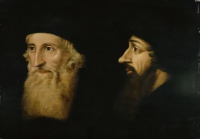 Double Portrait Of John Wyclif And Johannes Oekolampad