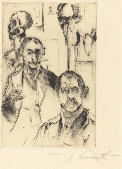 Double Portrait With Skeleton Doppelbildnis Mit Skelett