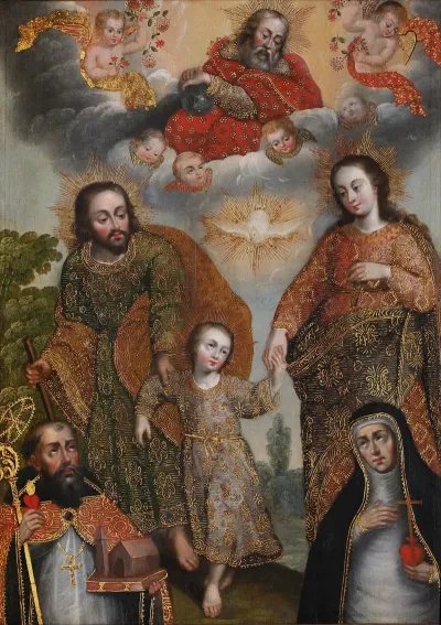 Double Trinity With Saint Augustine And Saint Catherine Of Siena