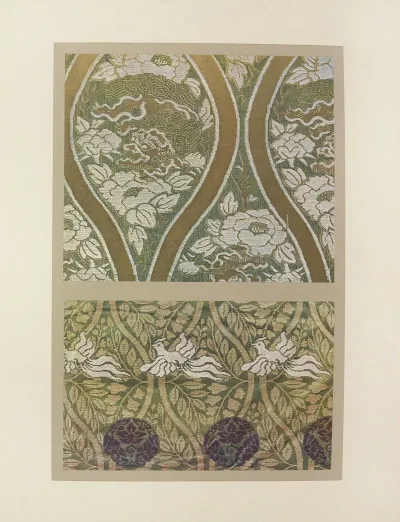 Dragons Et Pivoines Feuillages Et Oiseaux Au Vol