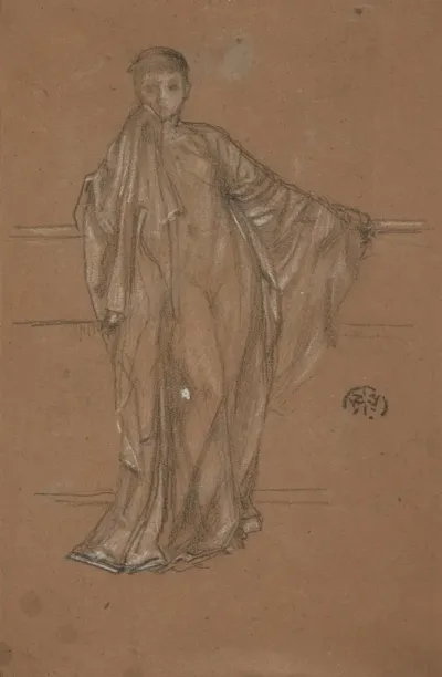 Draped Figure At A Railing