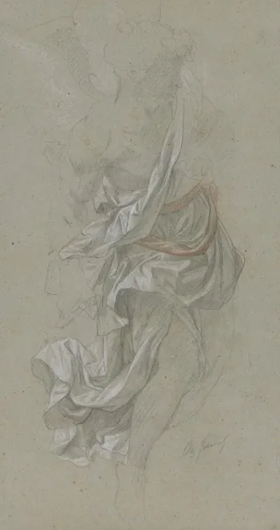 Drapery Study For An Angel Attending God The Father In Le Paradis Perdu Paradise Lost