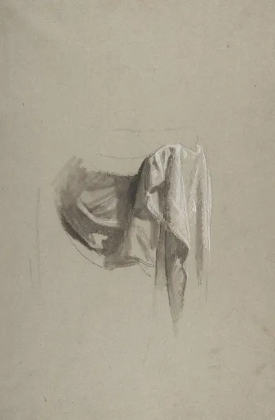 Drapery Study For Figure Holding Crown