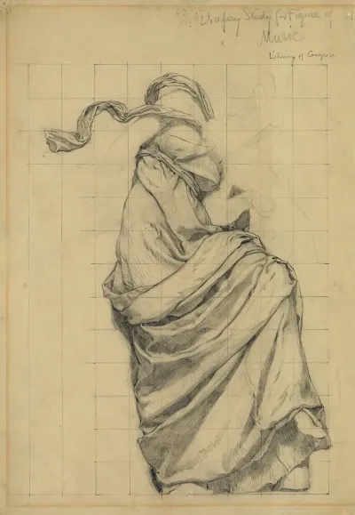 Drapery Study For Figure Of Music